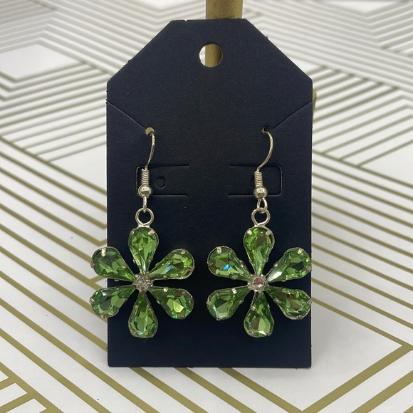Jewelry - Statement glass stone and flower earrings.